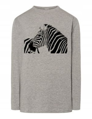 Longsleeve męski nadruk ZWIERZĘ ZEBRA r.5XL