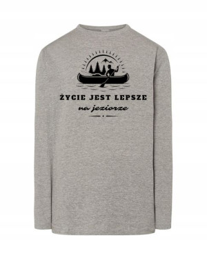 Longsleeve męski nadruk Życie na JEZIORZE r.L