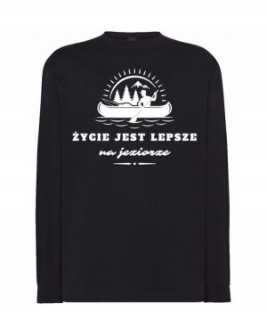 Longsleeve męski nadruk Życie na JEZIORZE r.XL