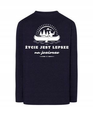 Longsleeve męski nadruk Życie na JEZIORZE r.XS