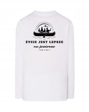 Longsleeve męski nadruk Życie na JEZIORZE r.XS