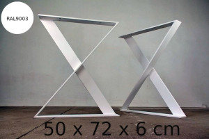 Nogi Nóżki Metalowe Stołowe Białe Szer.50 Cm Stół