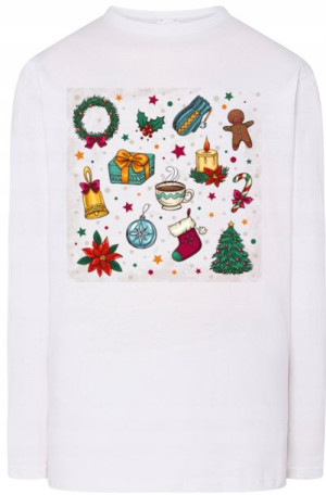 Longsleeve Męski Świąteczny Modny Nadruk Rozm.3XL