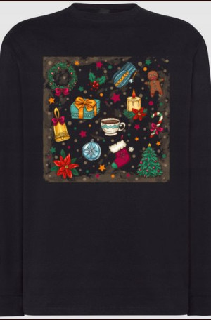 Longsleeve Męski Świąteczny Modny Nadruk Rozm.L