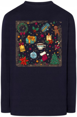 Longsleeve Męski Świąteczny Modny Nadruk Rozm.XXL