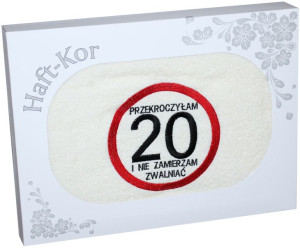 Ręcznik 70x140 Z Haftem Na Prezent 20 Urodziny