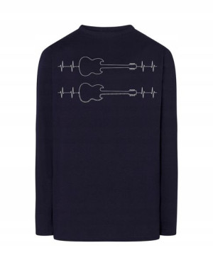 Longsleeve MUZYCZNY nadruk EKG GITARA r.M