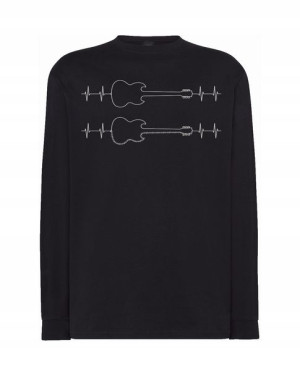 Longsleeve MUZYCZNY nadruk EKG GITARA r.M