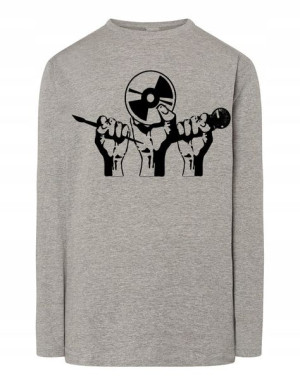 Longsleeve muzyczny nadruk Plyta Mikrofon r.M