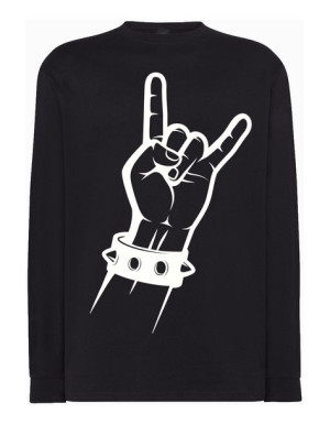 Longsleeve muzyczny nadruk ręka Rock’n Roll r.M