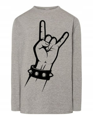 Longsleeve muzyczny nadruk ręka Rock’n Roll r.M