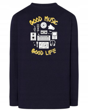 Longsleeve nadruk Dobra Muzyka Dobre Życie r.S