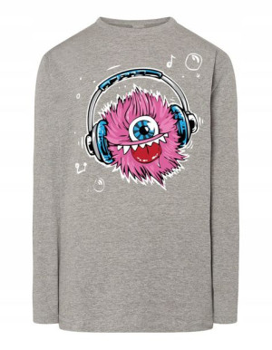 Longsleeve nadruk kolorowy Potwór Monster r.4XL