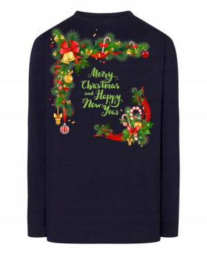 Longsleeve nadruk Merry Christmas New Year R.L