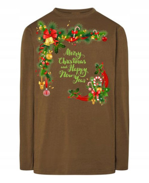 Longsleeve nadruk Merry Christmas New Year R.L