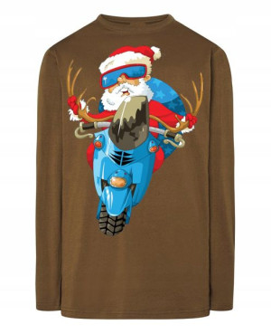 Longsleeve nadruk Mikołaj Motocyklista R.L