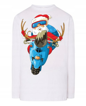 Longsleeve nadruk Mikołaj Motocyklista R.L