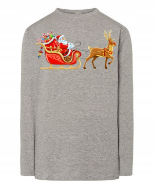 Longsleeve nadruk Mikołaj Sanie R.XS