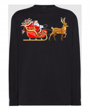 Longsleeve nadruk Mikołaj Sanie R.XXL