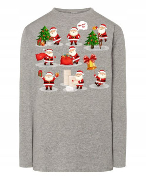 Longsleeve nadruk Mikołaj Święta Prezenty Rozm.L
