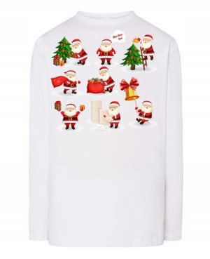 Longsleeve nadruk Mikołaj Święta Prezenty Rozm.S