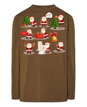 Longsleeve nadruk Mikołaj Święta Prezenty Rozm.XL