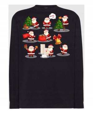 Longsleeve nadruk Mikołaj Święta Prezenty Rozm.XS