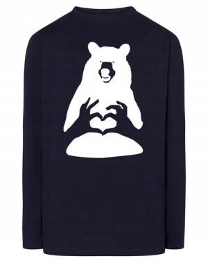 Longsleeve nadruk miłość Niedźwiedź Love r.S