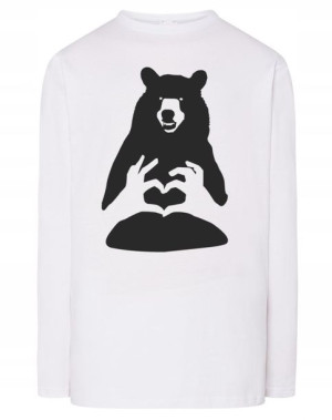 Longsleeve nadruk miłość Niedźwiedź Love r.XS