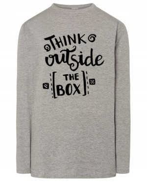 Longsleeve nadruk napis Myśl nieszablonowo r.L