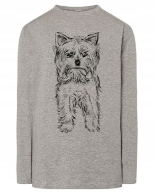 Longsleeve nadruk pies Yorkshire terrier r.5XL