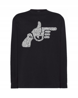 Longsleeve nadruk Ręka Pistolet Rewolwer r.M