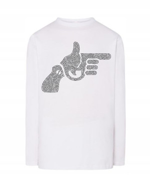 Longsleeve nadruk Ręka Pistolet Rewolwer r.XS
