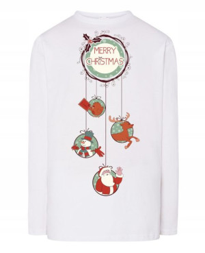 Longsleeve nadruk Wesołych Świąt Mikołaj Rozm.3XL