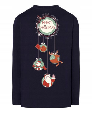 Longsleeve nadruk Wesołych Świąt Mikołaj Rozm.4XL