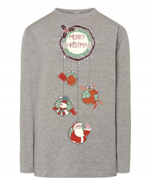 Longsleeve nadruk Wesołych Świąt Mikołaj Rozm.M
