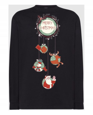 Longsleeve nadruk Wesołych Świąt Mikołaj Rozm.XXL