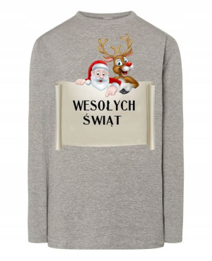 Longsleeve nadruk Wesołych Świąt Rozm.3XL
