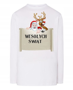 Longsleeve nadruk Wesołych Świąt Rozm.4XL