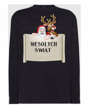 Longsleeve nadruk Wesołych Świąt Rozm.L