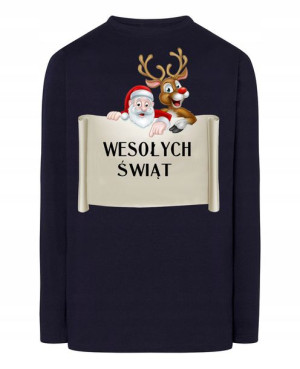Longsleeve nadruk Wesołych Świąt Rozm.L