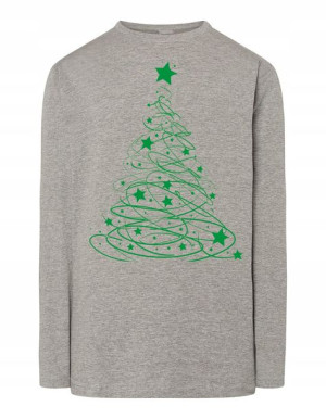 Longsleeve ŚWIĄTECZNY nadruk CHOINKA r.3XL