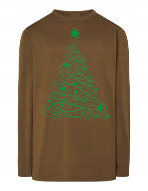 Longsleeve ŚWIĄTECZNY nadruk CHOINKA r.L