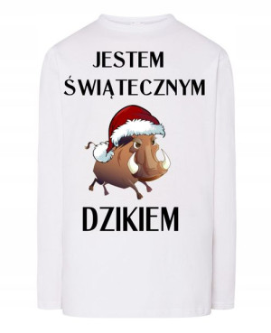 Longsleeve świąteczny nadruk Dzik Rozm.M