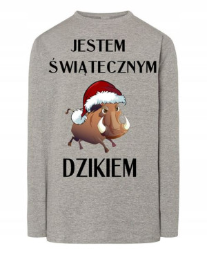 Longsleeve świąteczny nadruk Dzik Rozm.S