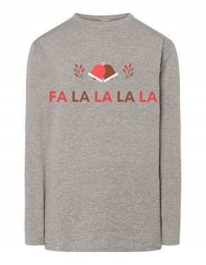 Longsleeve świąteczny nadruk FA LA LA r.3XL