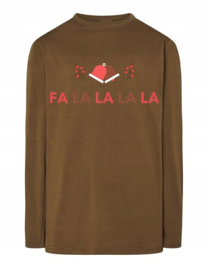Longsleeve świąteczny nadruk FA LA LA r.XS
