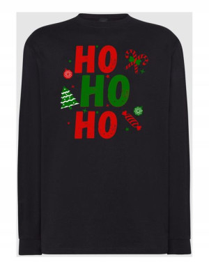 Longsleeve świąteczny nadruk HO HO HO r.L