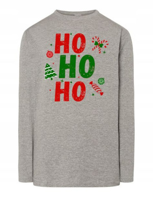 Longsleeve świąteczny nadruk HO HO HO r.S