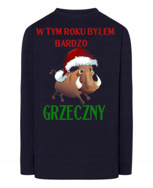 Longsleeve święta nadruk Byłem Grzeczny Rozm.M